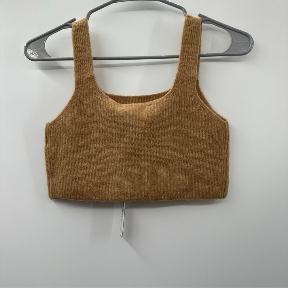 Everlane Wool Blend The Cozy-Stretch Cropped Tank Top in Camel Size S & XS‎ NEW - Picture 4 of 7